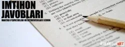 -yil uchun imtihon javoblari